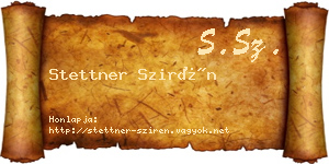 Stettner Szirén névjegykártya